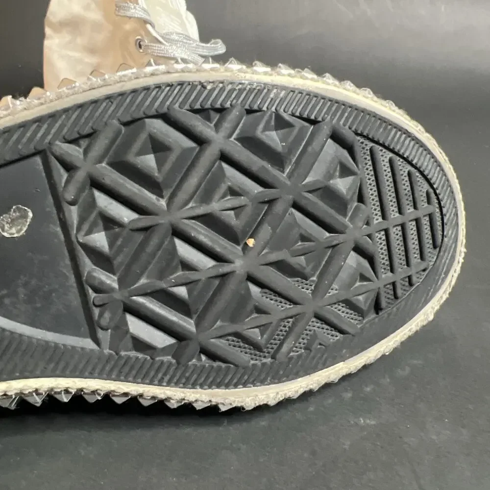 Nan-ku Couture White Jewel Studded Hi Top Sneakers Size 9.5 Tasseled Medallion - Picture 7 of 15